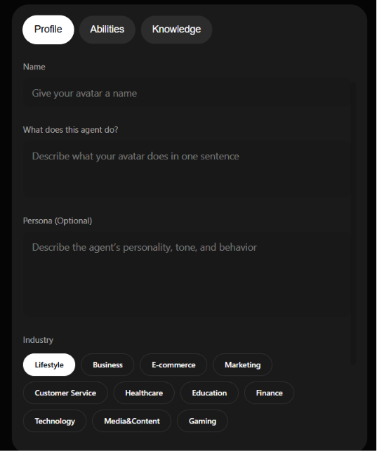 Step 2. Set the profile and persona
